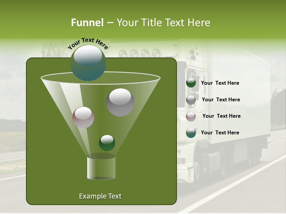 A Large White Truck Driving Down A Road PowerPoint Template