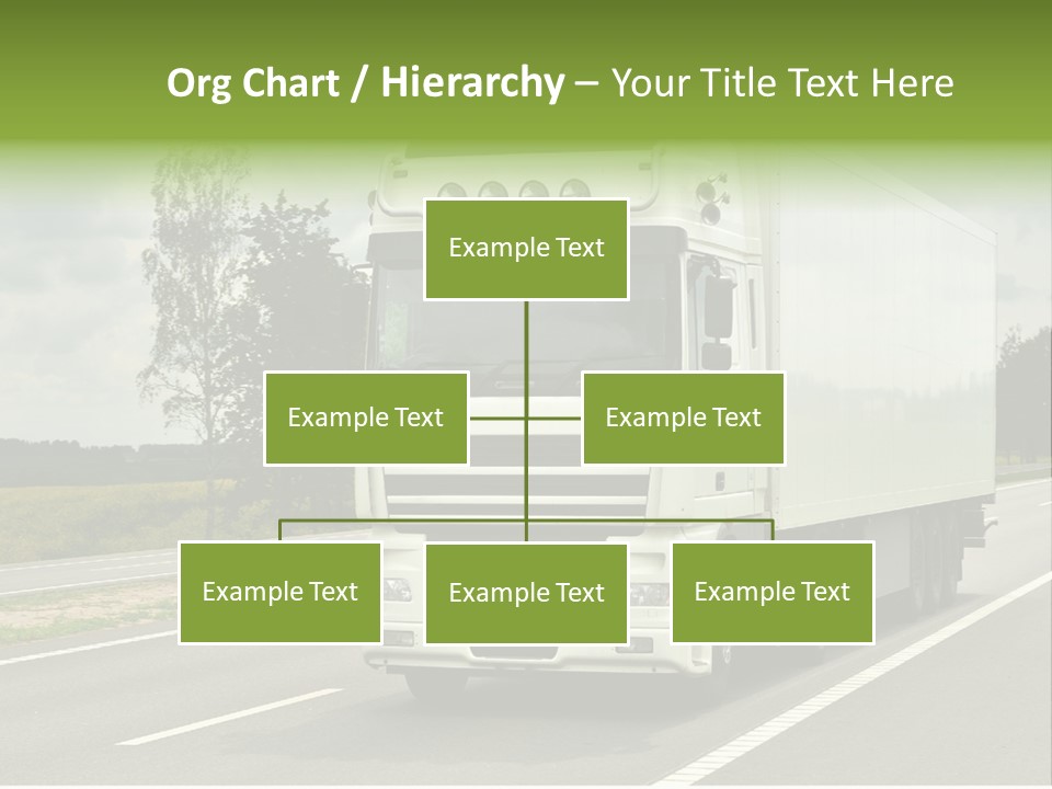 A Large White Truck Driving Down A Road PowerPoint Template