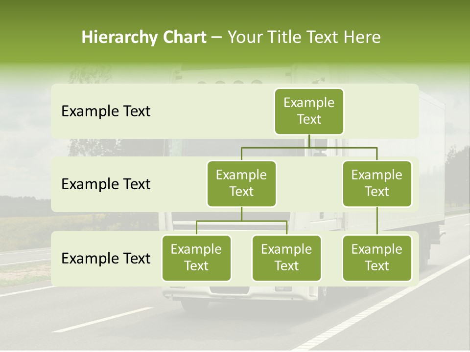 A Large White Truck Driving Down A Road PowerPoint Template