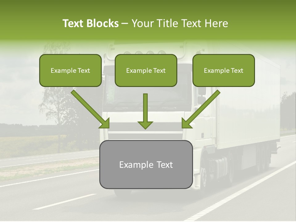 A Large White Truck Driving Down A Road PowerPoint Template