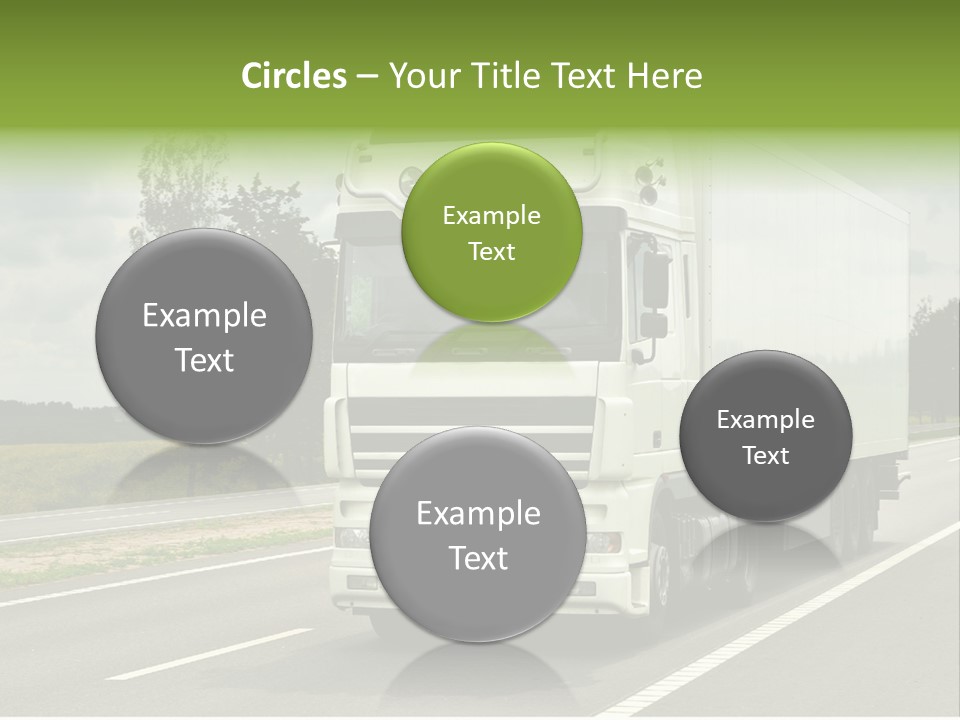 A Large White Truck Driving Down A Road PowerPoint Template