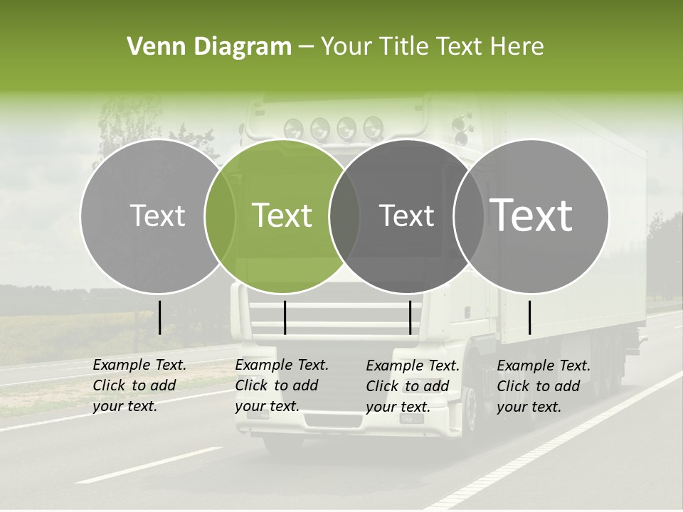 A Large White Truck Driving Down A Road PowerPoint Template