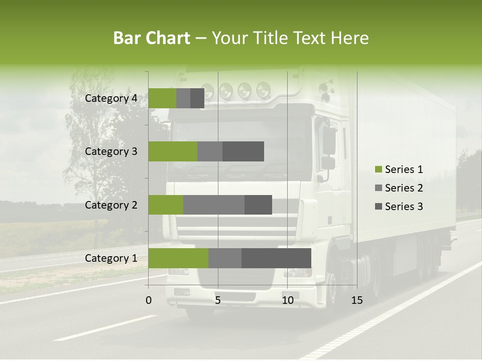 A Large White Truck Driving Down A Road PowerPoint Template