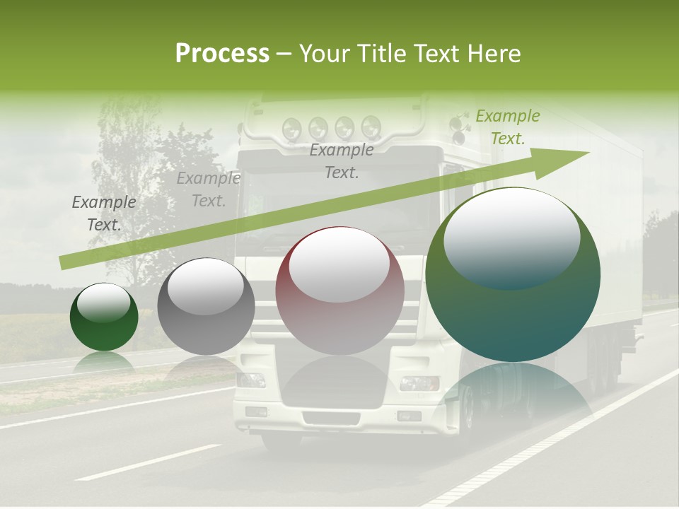 A Large White Truck Driving Down A Road PowerPoint Template