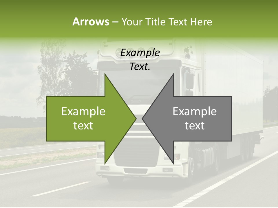 A Large White Truck Driving Down A Road PowerPoint Template