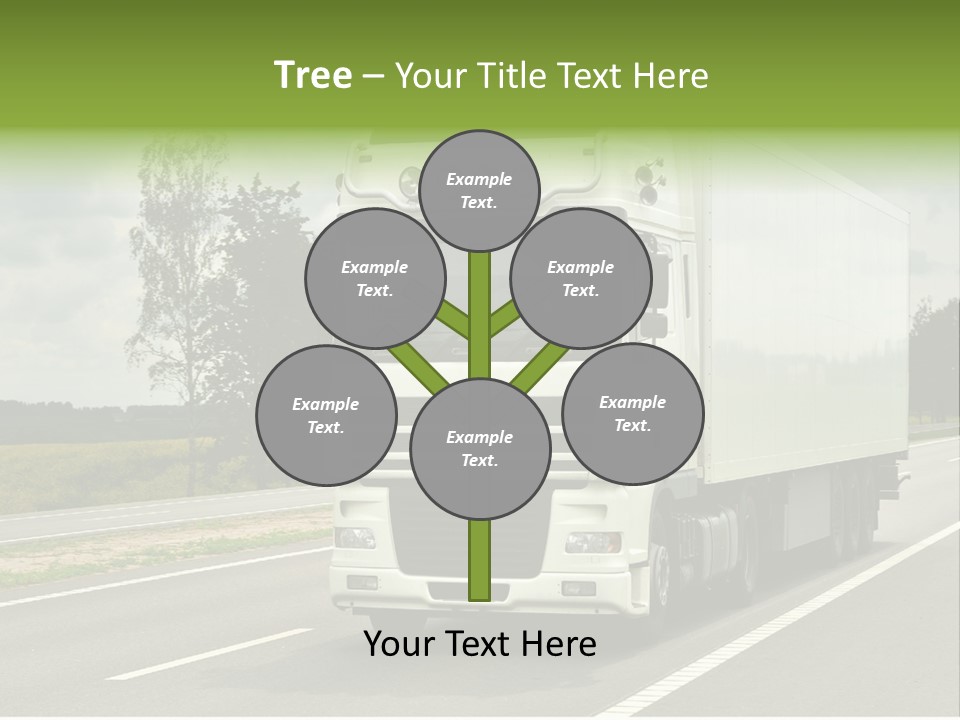 A Large White Truck Driving Down A Road PowerPoint Template