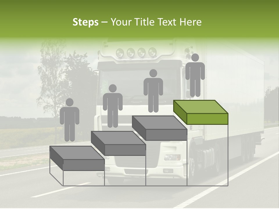 A Large White Truck Driving Down A Road PowerPoint Template