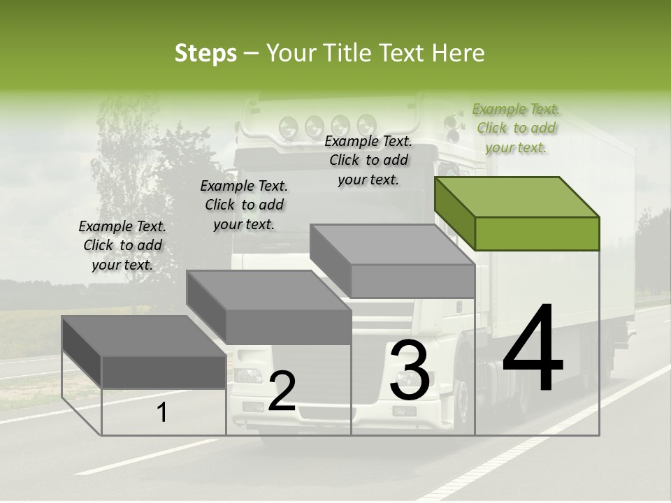 A Large White Truck Driving Down A Road PowerPoint Template