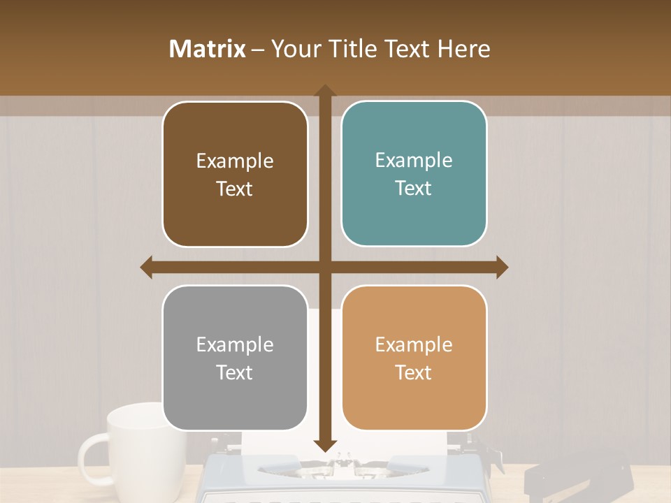 A Typewriter And A Cup Of Coffee On A Desk PowerPoint Template