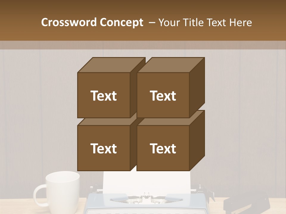 A Typewriter And A Cup Of Coffee On A Desk PowerPoint Template