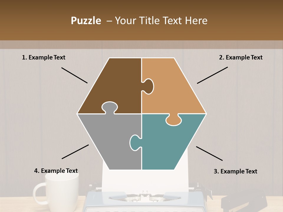 A Typewriter And A Cup Of Coffee On A Desk PowerPoint Template