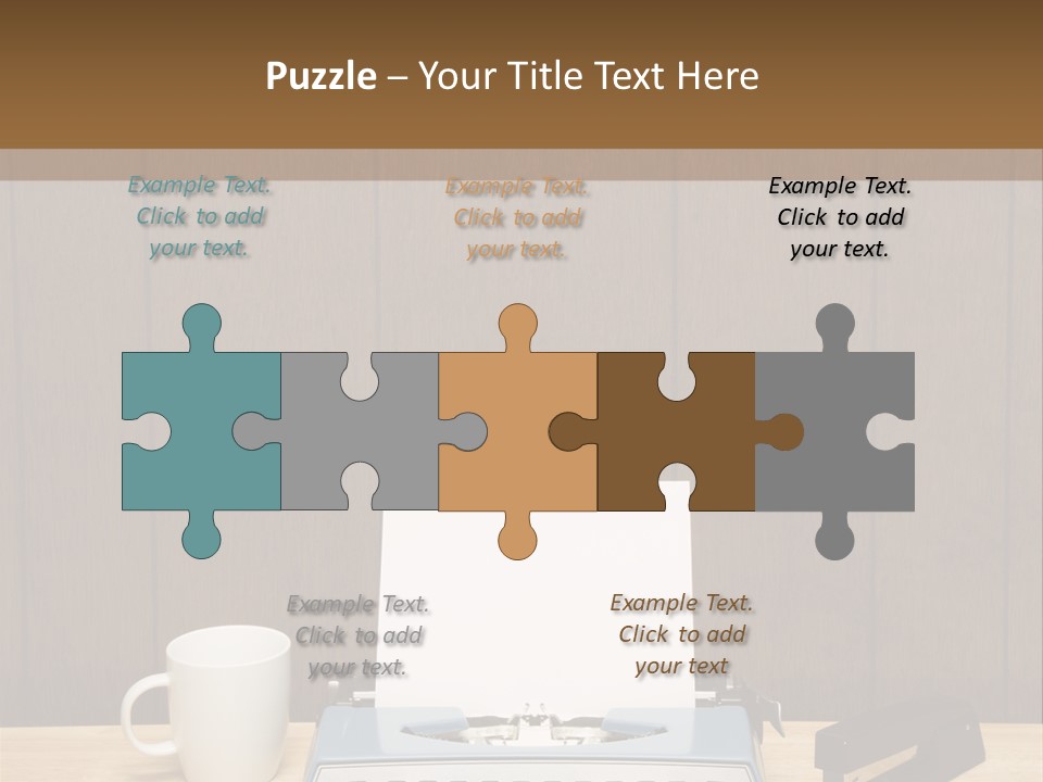 A Typewriter And A Cup Of Coffee On A Desk PowerPoint Template