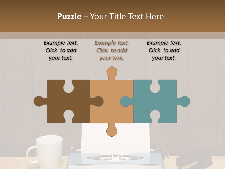 A Typewriter And A Cup Of Coffee On A Desk PowerPoint Template