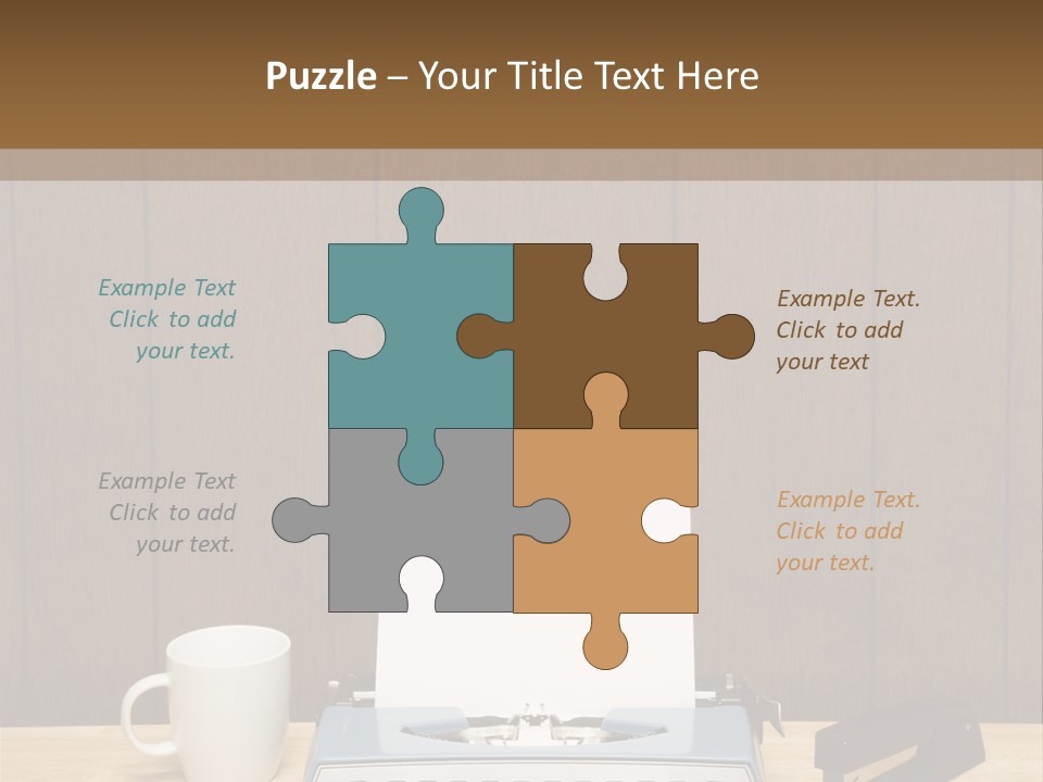 A Typewriter And A Cup Of Coffee On A Desk PowerPoint Template