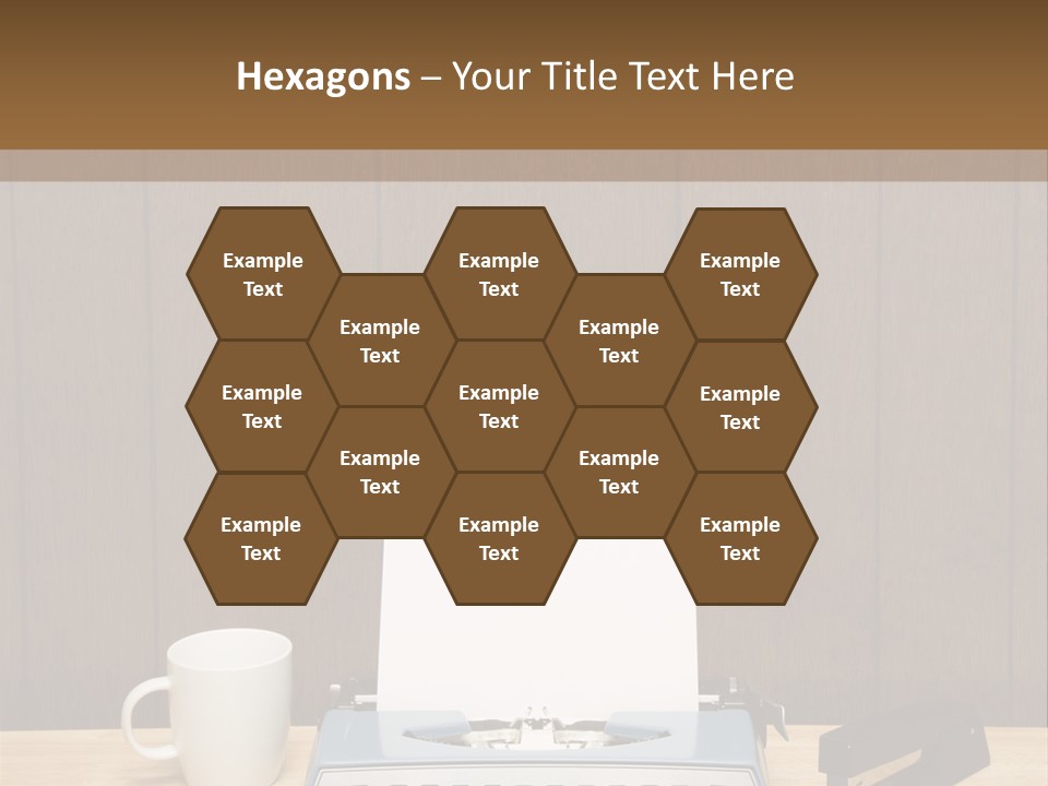 A Typewriter And A Cup Of Coffee On A Desk PowerPoint Template