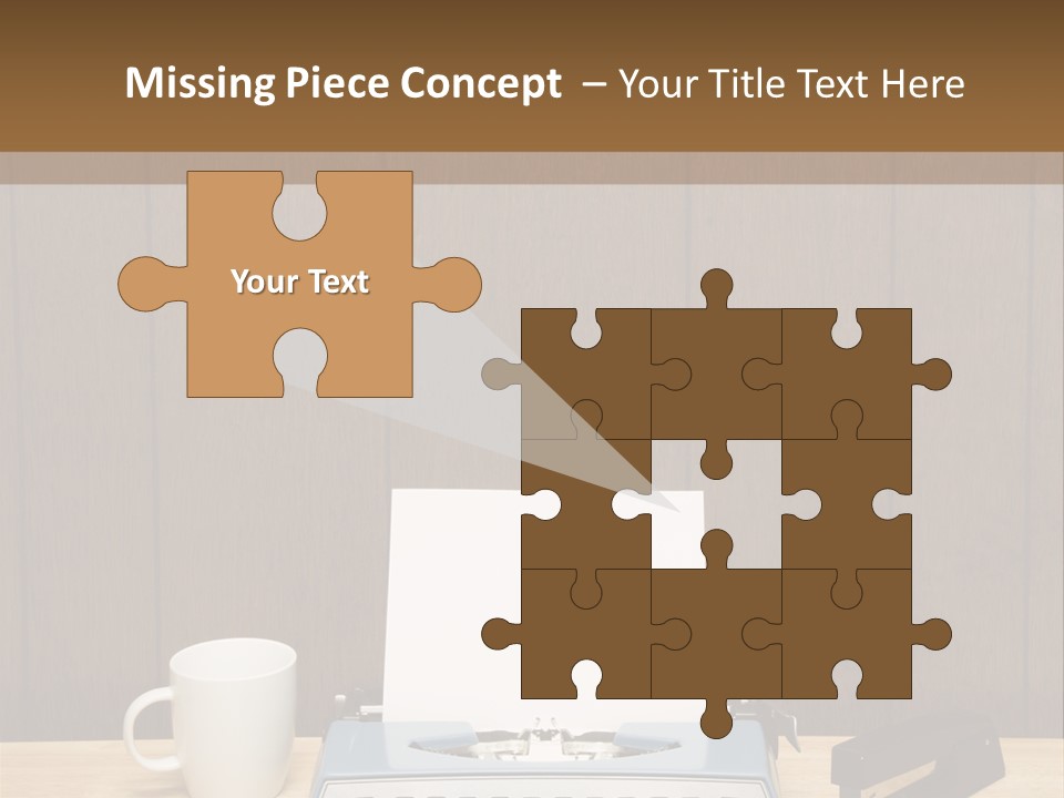 A Typewriter And A Cup Of Coffee On A Desk PowerPoint Template