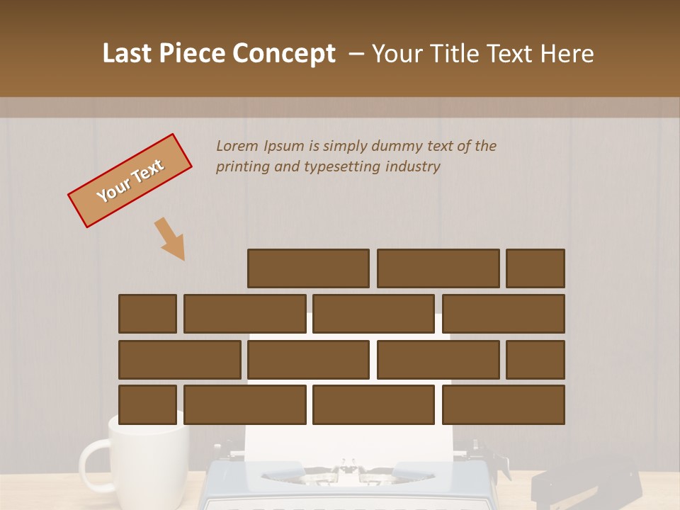 A Typewriter And A Cup Of Coffee On A Desk PowerPoint Template