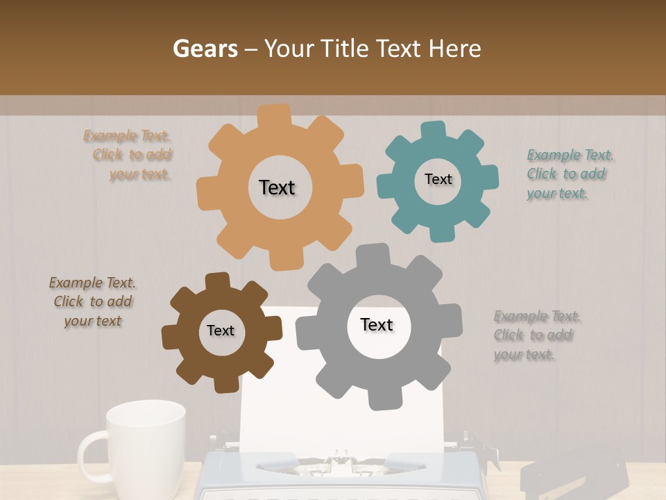 A Typewriter And A Cup Of Coffee On A Desk PowerPoint Template