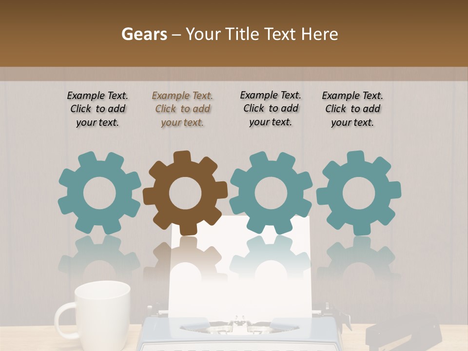 A Typewriter And A Cup Of Coffee On A Desk PowerPoint Template