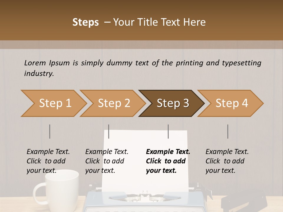 A Typewriter And A Cup Of Coffee On A Desk PowerPoint Template