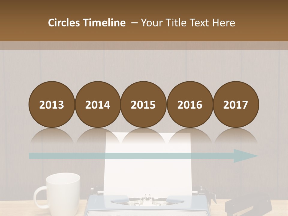 A Typewriter And A Cup Of Coffee On A Desk PowerPoint Template