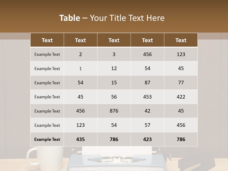 A Typewriter And A Cup Of Coffee On A Desk PowerPoint Template