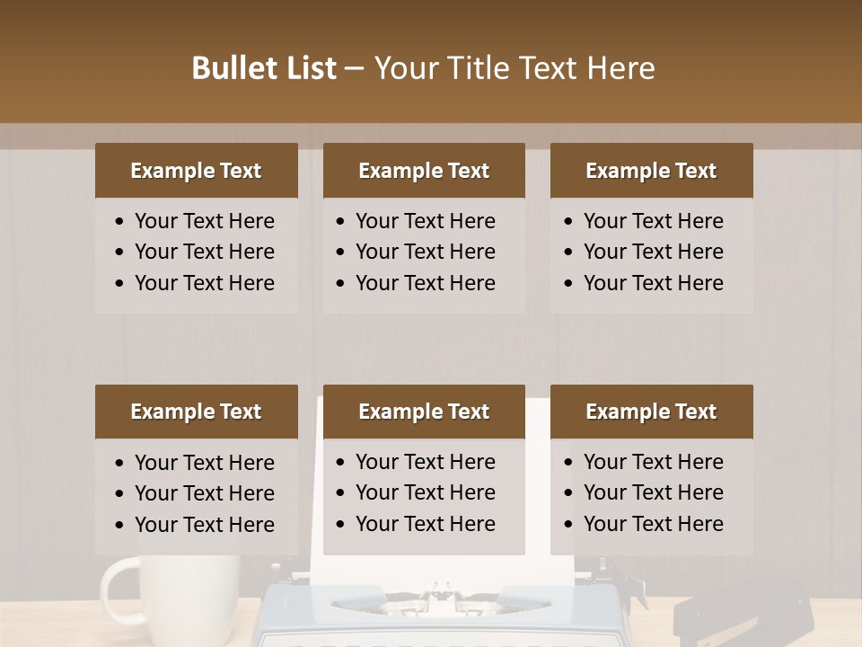 A Typewriter And A Cup Of Coffee On A Desk PowerPoint Template
