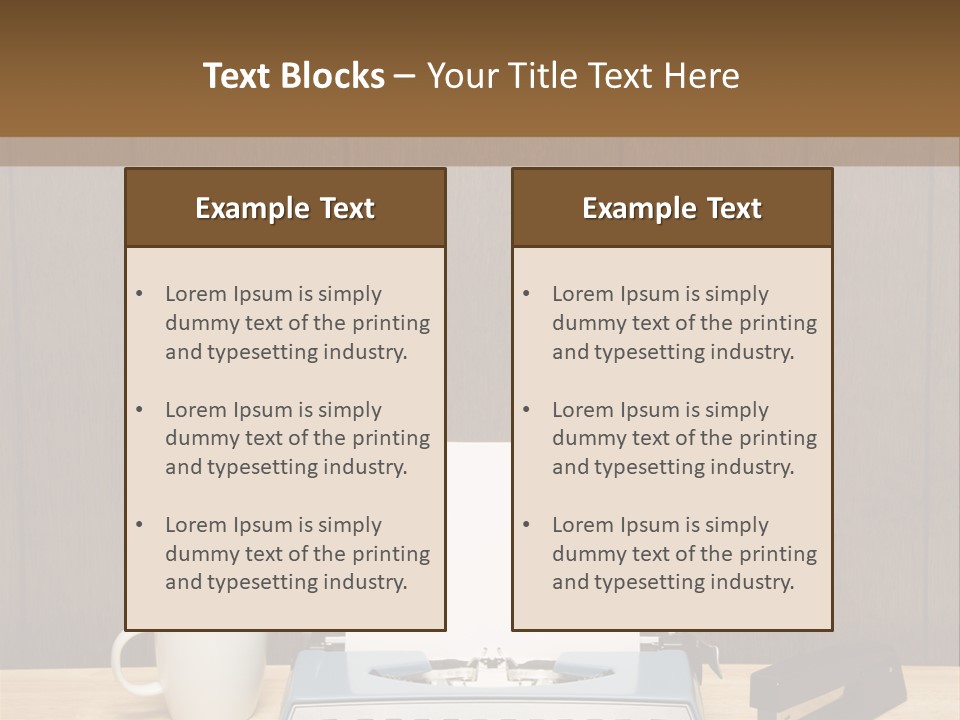A Typewriter And A Cup Of Coffee On A Desk PowerPoint Template