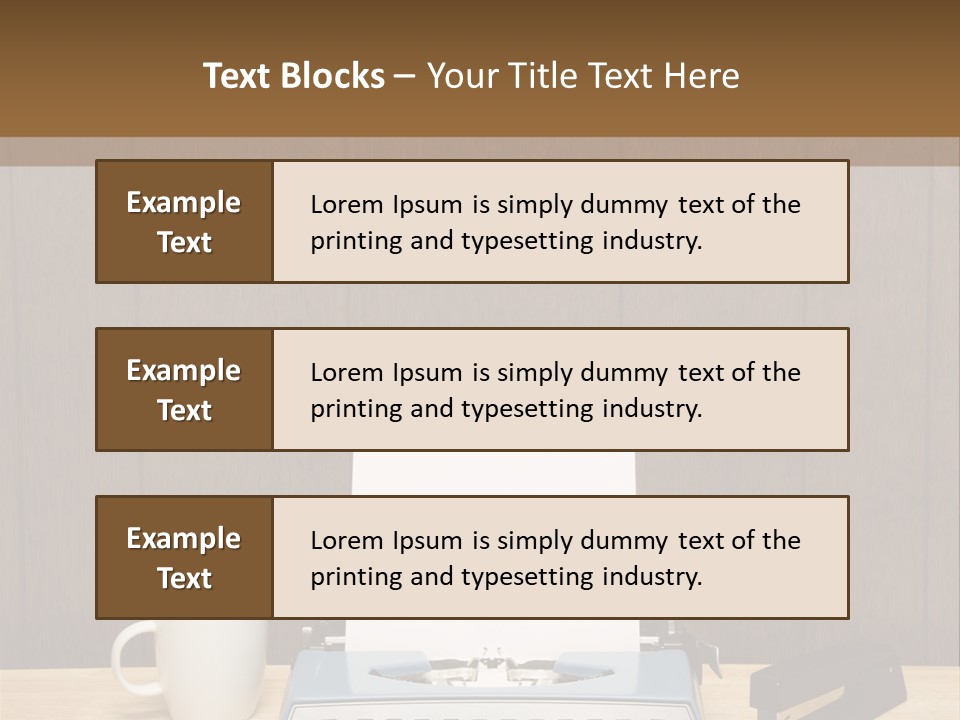 A Typewriter And A Cup Of Coffee On A Desk PowerPoint Template