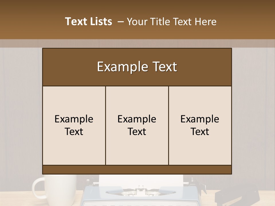 A Typewriter And A Cup Of Coffee On A Desk PowerPoint Template