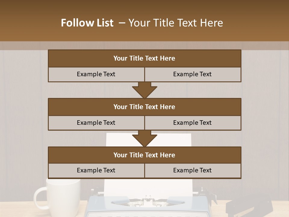 A Typewriter And A Cup Of Coffee On A Desk PowerPoint Template