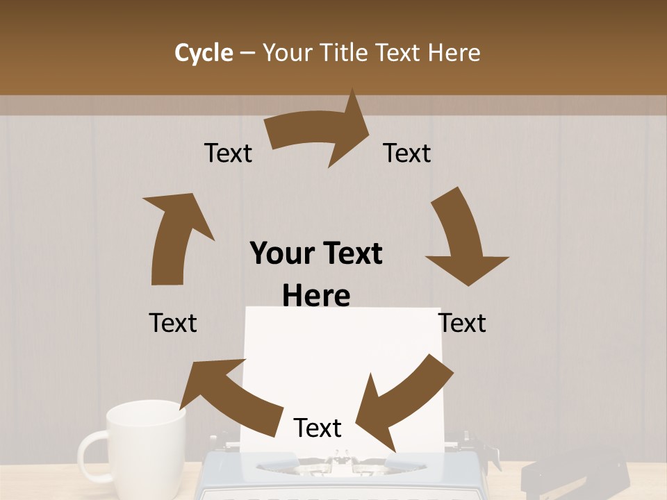 A Typewriter And A Cup Of Coffee On A Desk PowerPoint Template
