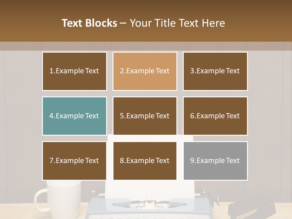 A Typewriter And A Cup Of Coffee On A Desk PowerPoint Template