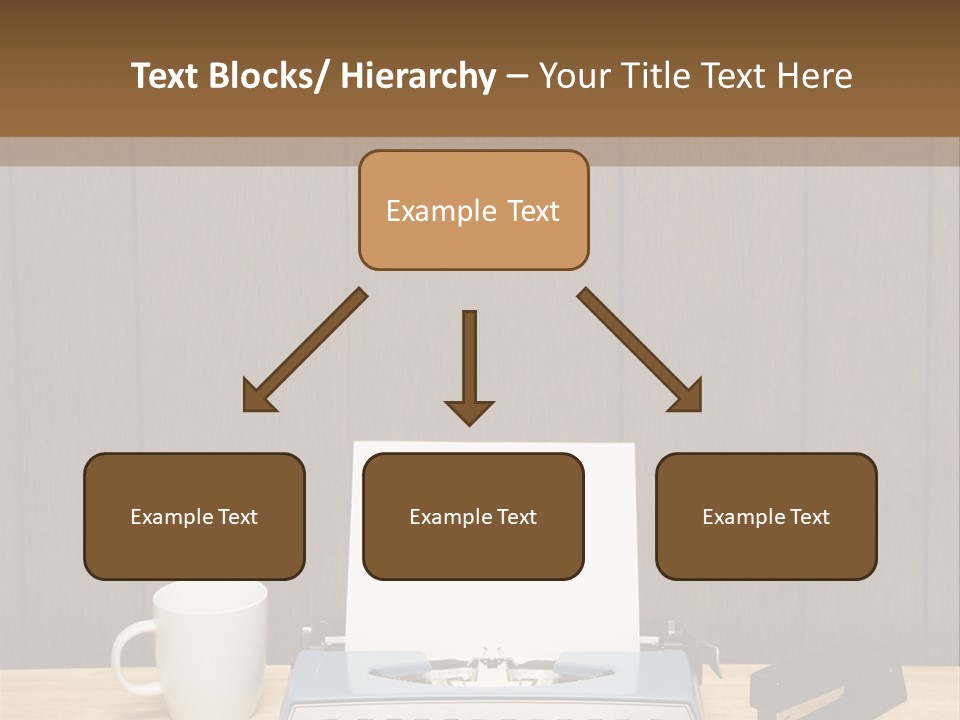 A Typewriter And A Cup Of Coffee On A Desk PowerPoint Template
