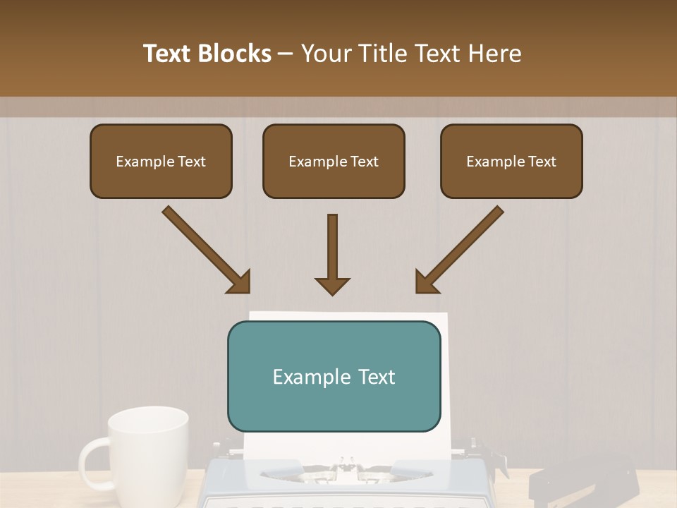 A Typewriter And A Cup Of Coffee On A Desk PowerPoint Template