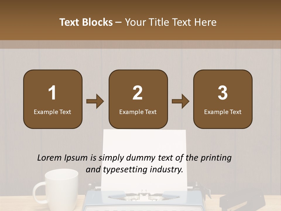 A Typewriter And A Cup Of Coffee On A Desk PowerPoint Template