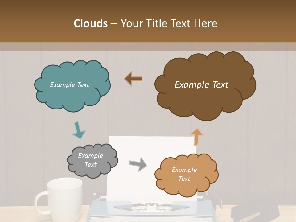 A Typewriter And A Cup Of Coffee On A Desk PowerPoint Template