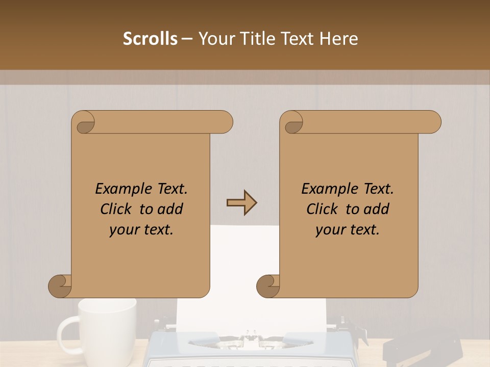 A Typewriter And A Cup Of Coffee On A Desk PowerPoint Template