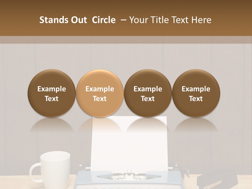 A Typewriter And A Cup Of Coffee On A Desk PowerPoint Template