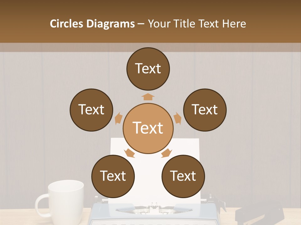 A Typewriter And A Cup Of Coffee On A Desk PowerPoint Template