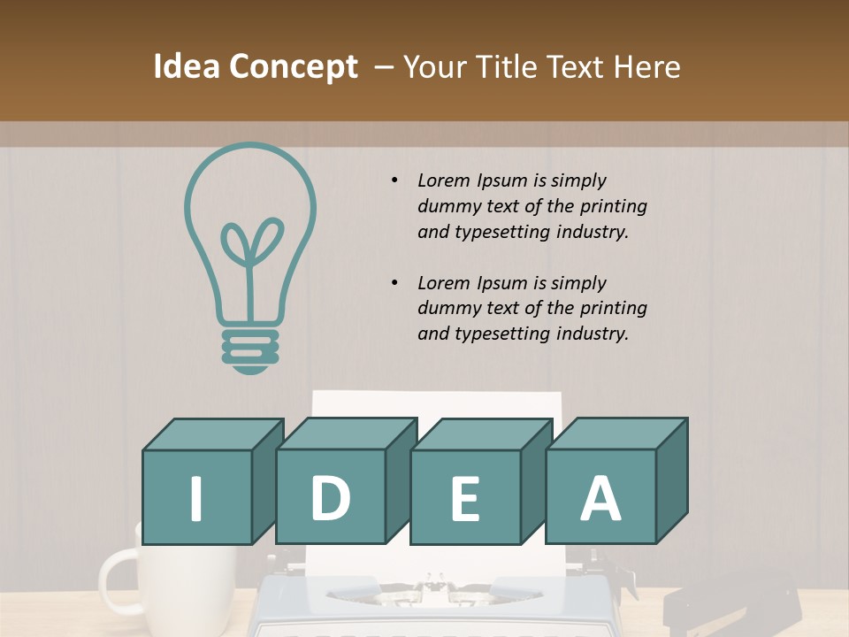 A Typewriter And A Cup Of Coffee On A Desk PowerPoint Template