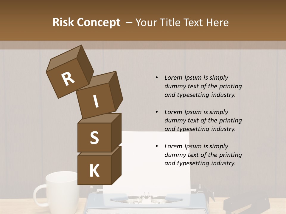 A Typewriter And A Cup Of Coffee On A Desk PowerPoint Template