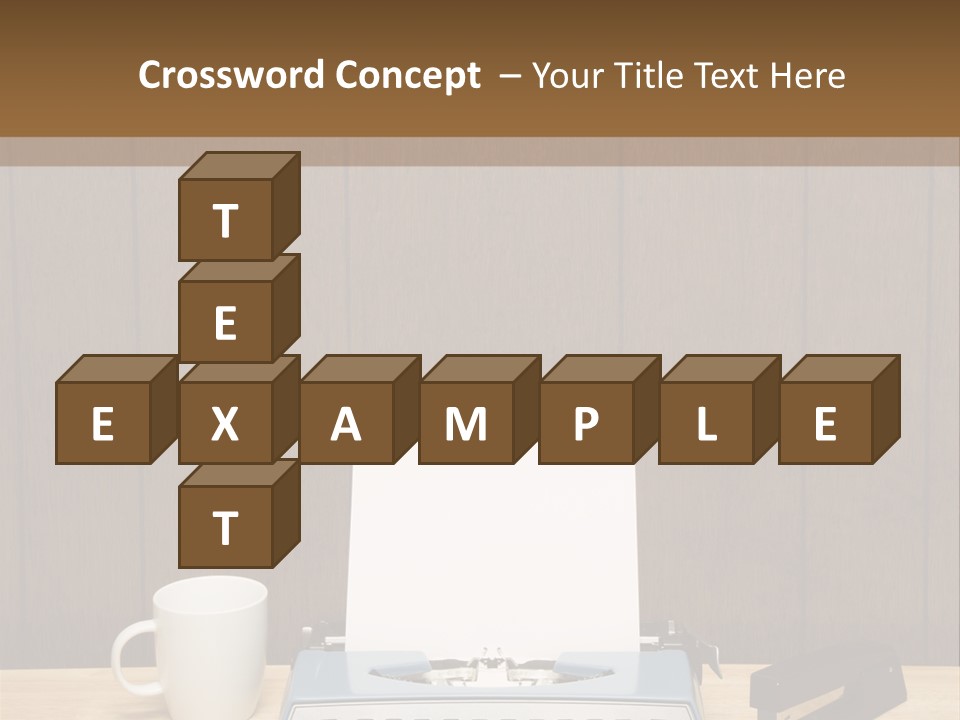 A Typewriter And A Cup Of Coffee On A Desk PowerPoint Template