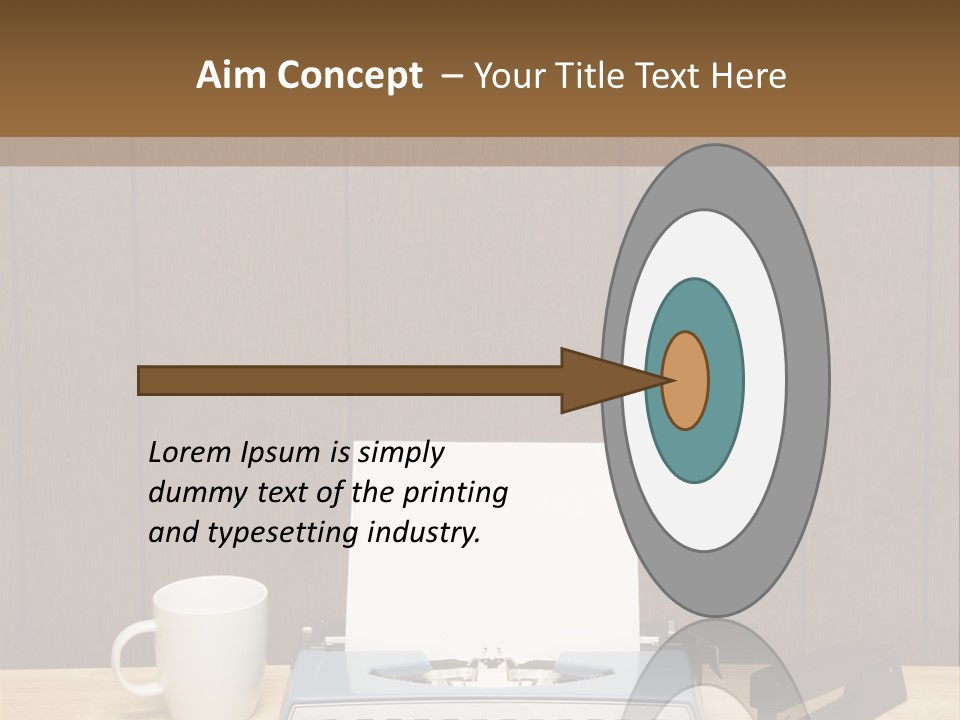 A Typewriter And A Cup Of Coffee On A Desk PowerPoint Template