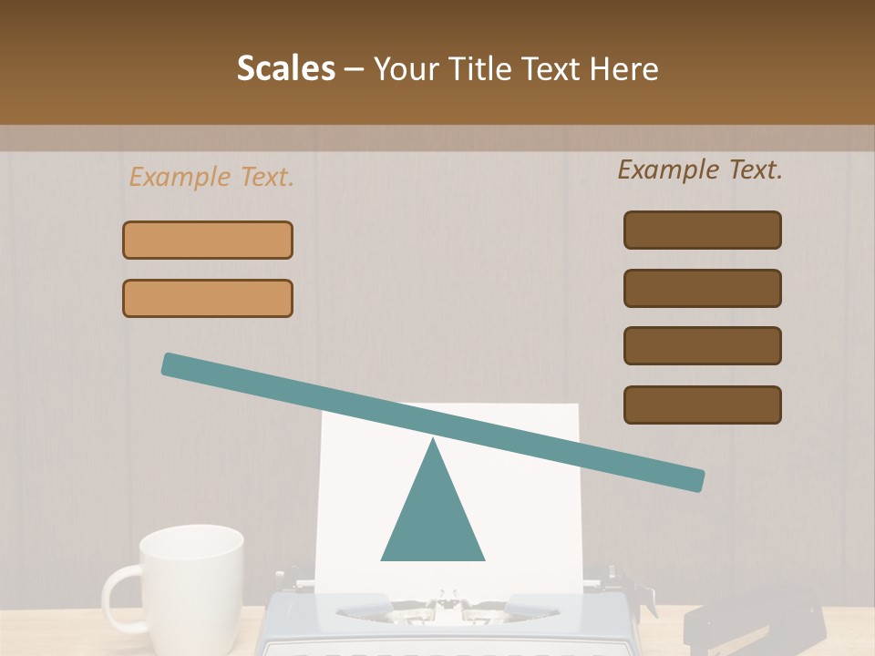 A Typewriter And A Cup Of Coffee On A Desk PowerPoint Template