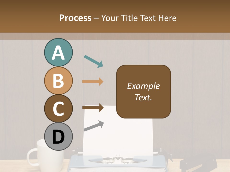 A Typewriter And A Cup Of Coffee On A Desk PowerPoint Template