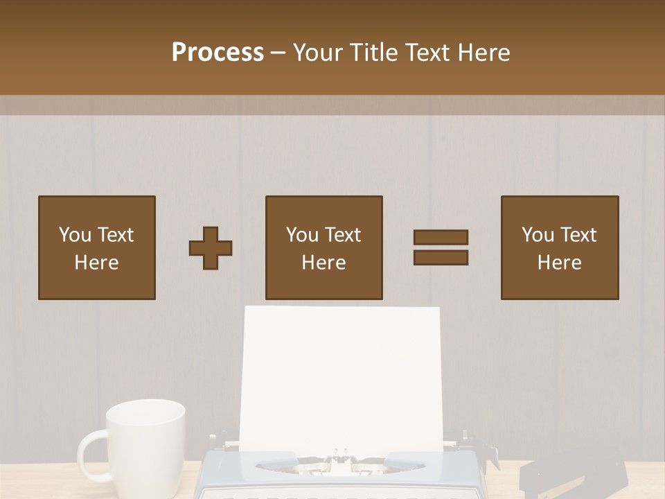 A Typewriter And A Cup Of Coffee On A Desk PowerPoint Template