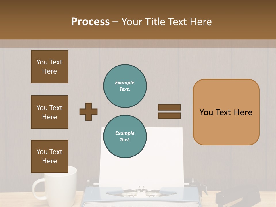 A Typewriter And A Cup Of Coffee On A Desk PowerPoint Template