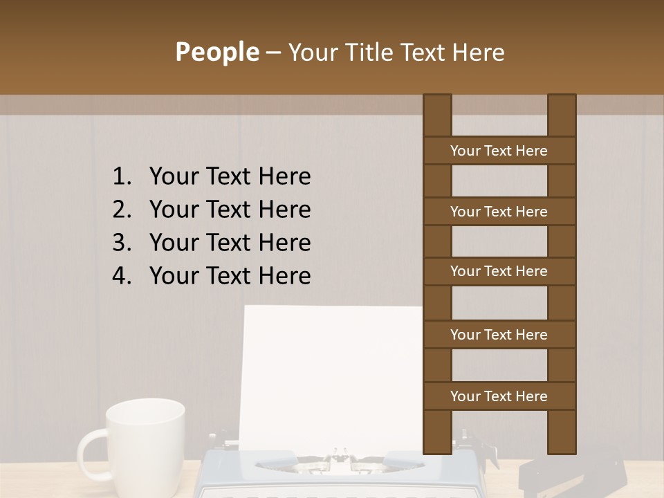 A Typewriter And A Cup Of Coffee On A Desk PowerPoint Template