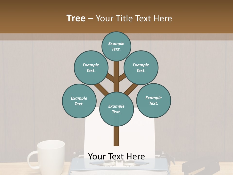 A Typewriter And A Cup Of Coffee On A Desk PowerPoint Template